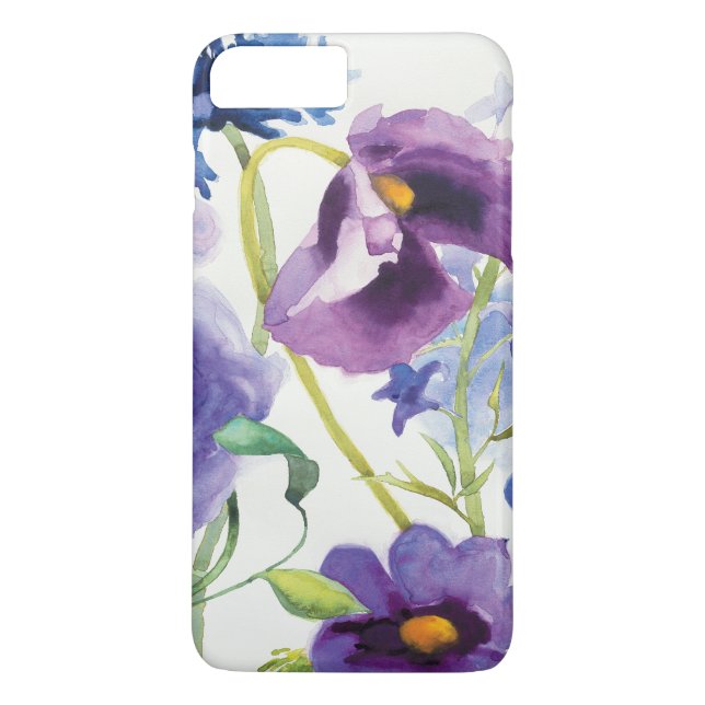 Coques Case-Mate iPhone Jardin mélangé bleu et pourpre (Dos)
