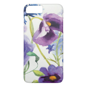Coque iPhone 7 Plus Jardin mélangé bleu et pourpre