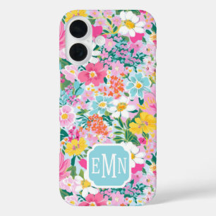Coque Pour iPhone 16 Jardin Moderne Coloré Monogrammé