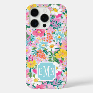 Coque iPhone 16 Pro Jardin Moderne Coloré Monogrammé