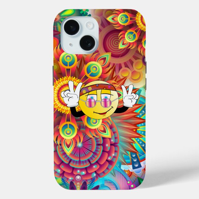 Coques Case-Mate iPhone Jardin psychédélique bohémien Retro Hippie Art (Verso)