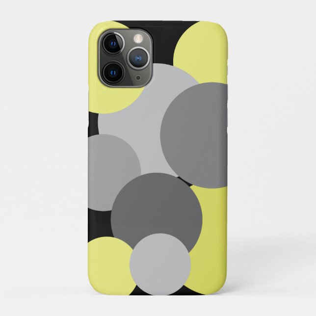 Coques Case-Mate iPhone Jaune avec Pois gris (Dos)