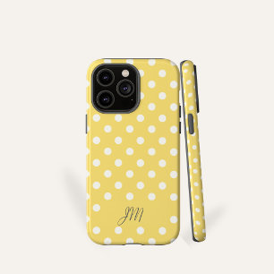 Coque Case-Mate iPhone Jaune Beurre à pois personnalisé avec Initiales