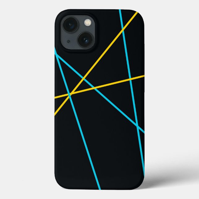 Coques Case-Mate iPhone Jaune, Bleu, cool, tendance, urbain, lignes modern (Verso)