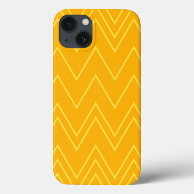 Coques Case-Mate iPhone Jaune, cool, tendance, moderne, motif de zigzag ur (Verso)