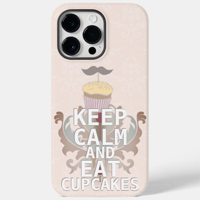 Coques Case-Mate iPhone Jaune et rose GARDER CALME ET Manger des gâteaux (Verso)