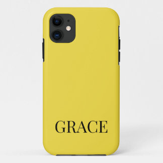 Case-Mate iPhone Case Jaune Moutarde Moderne Nom Personnalisé