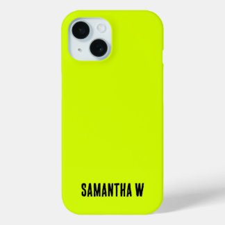 Coque Pour iPhone 15 Jaune néon, haute visibilité