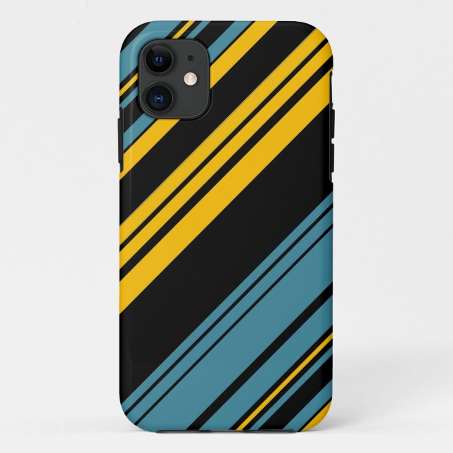 Coques Case-Mate iPhone Jaune, Noir et Bleu Motif 2 (Dos)