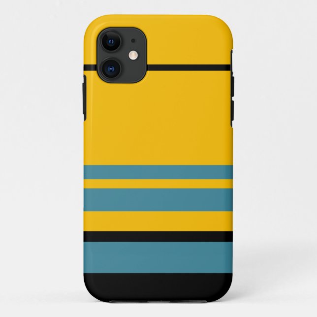 Coques Case-Mate iPhone Jaune, Noir et Bleu Motif 4 (Dos)