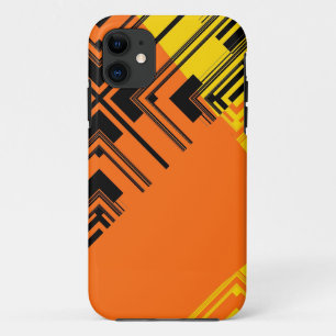 Coque Case-Mate Pour iPhone Jaune Noir Orange Motif Retro Art Design