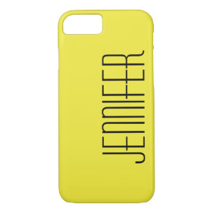 Coques Pour iPhone Jaune, Nom Jumbo, Minimaliste