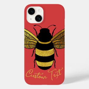 COQUE Case-Mate iPhone JAUNE OR BOUMBLEBE NOIR SCRIPT TEXTE BEE RED