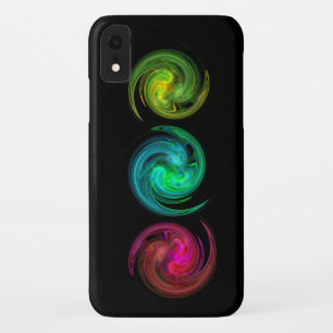 Etui iPhone Case-Mate JAUNE ROUGE BLEU CLAIR VORTEX Fractal Art, Noir