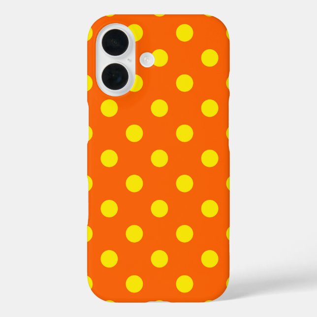 Coques Case-Mate iPhone Jaune Sur Orange Pois Design Motif (Verso)