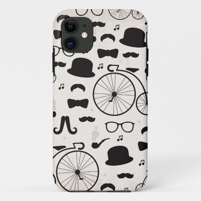 Coques Case-Mate iPhone jazz de moustache de geek de hippie (Dos)