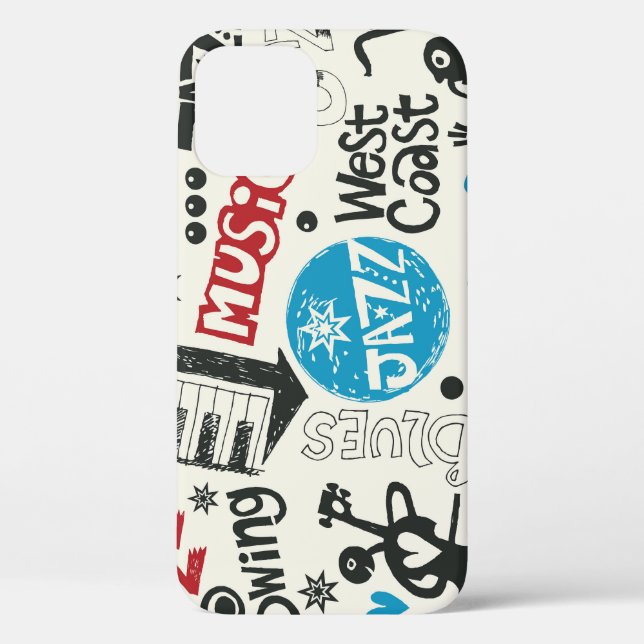 Coques Case-Mate iPhone Jazz Doodle : Mélange de Musique Eclectique (Verso)