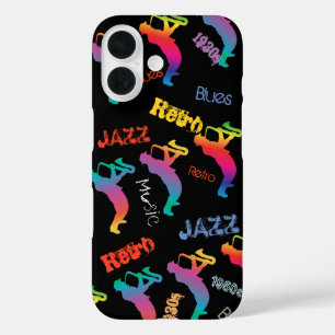 Coque Pour iPhone 16 Jazz Musiciens Retro Blues Musique POP ART