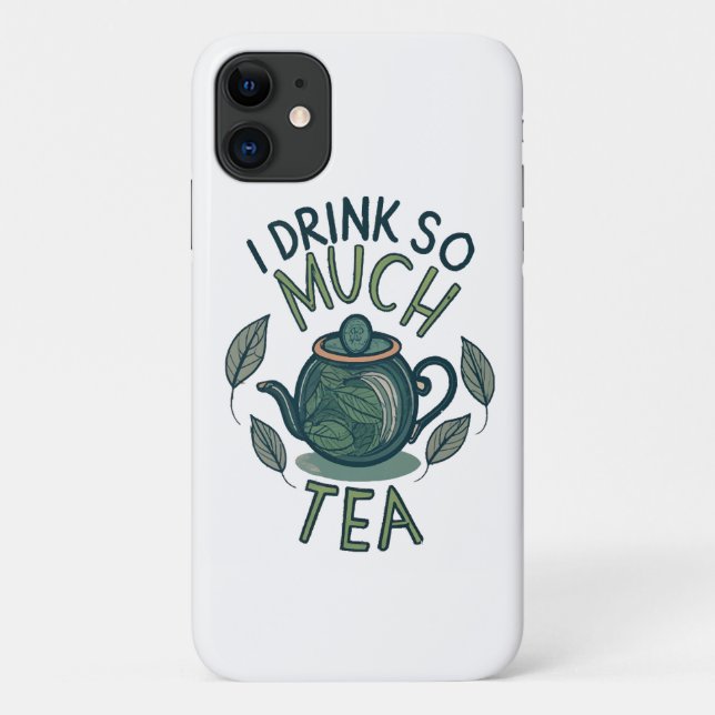 Coques Case-Mate iPhone Je Bois Tellement de Thé, Joli Théière (Dos)