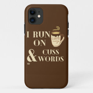 Case-Mate iPhone Case "JE COURS SUR LE CAFÉ ET LES CUSSWORDS" drôle de