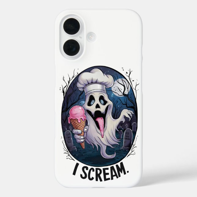 Coques Case-Mate iPhone "Je crie" Funny Ghost Chef Halloween Glace St (Verso)
