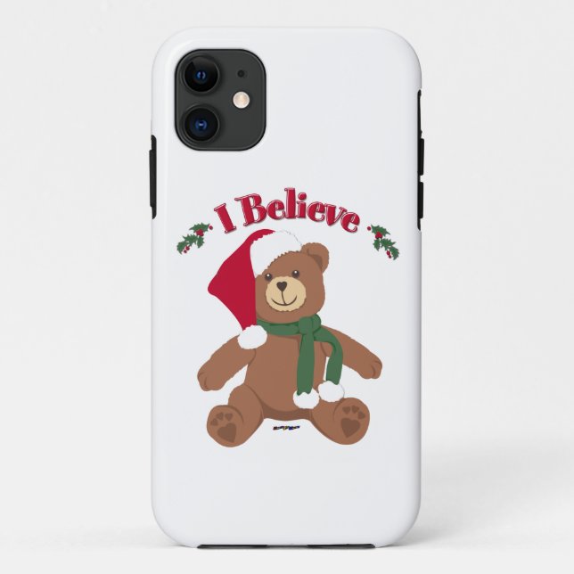 Coques Case-Mate iPhone Je Crois ! Ours en peluche Noël (Dos)
