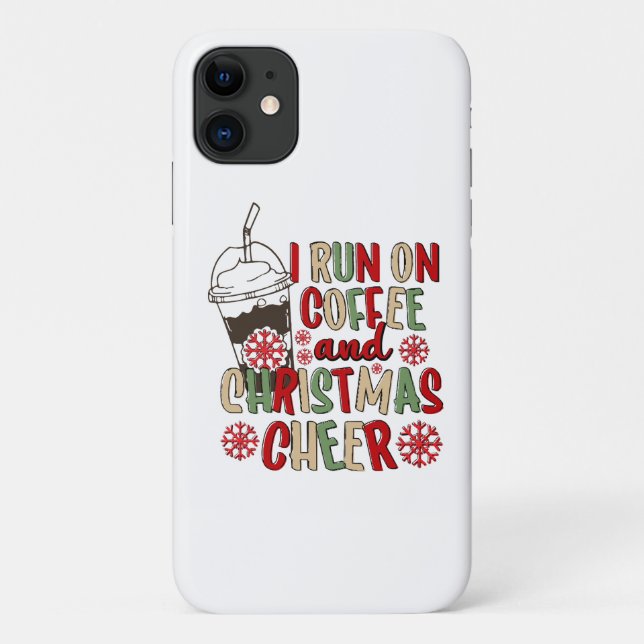 Coques Case-Mate iPhone Je fonctionne au café et à la joie de Noël (Dos)