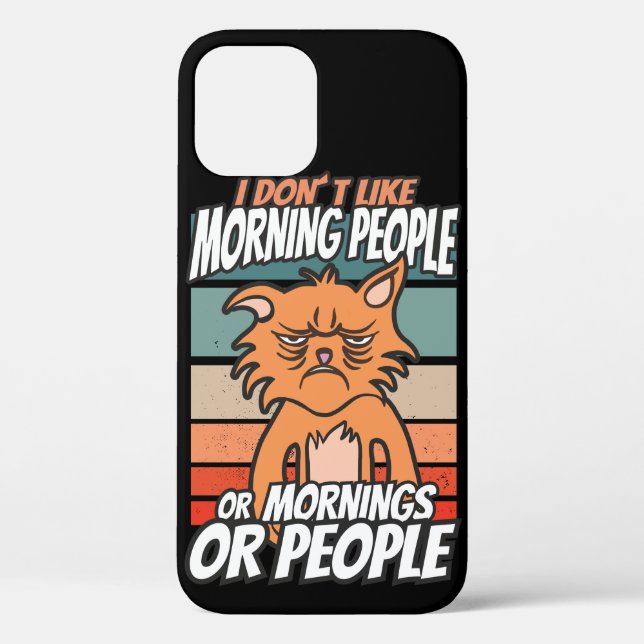 Coques Case-Mate iPhone Je n'aime pas les matins, les matins ou les gens (Verso)