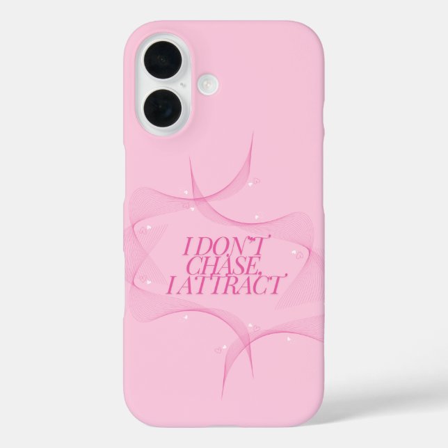 Coques Case-Mate iPhone Je n'attrape pas, j'attire Citation, Rose (Verso)