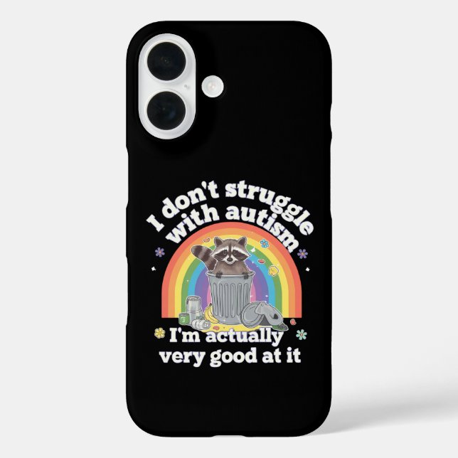 Coques Case-Mate iPhone Je ne lutte pas avec l'autisme Autiste Drôle de Ra (Verso)