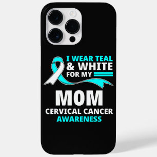 Coque Case-Mate iPhone Je Porte Le Sarcelle Et Blanc Ma Mère Cancer Du Co