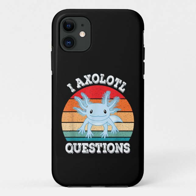 Coques Case-Mate iPhone Je pose des questions sur l'Axolotl Mignon Rétro D (Dos)