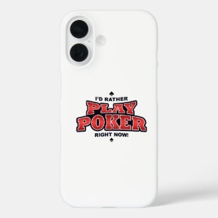 Coque Pour iPhone 16 Je préfère jouer au poker maintenant