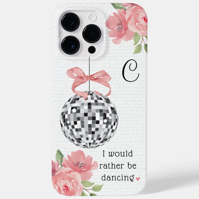 Coques Case-Mate iPhone Je Préférerais Danser Floral Disco Ball (Verso)
