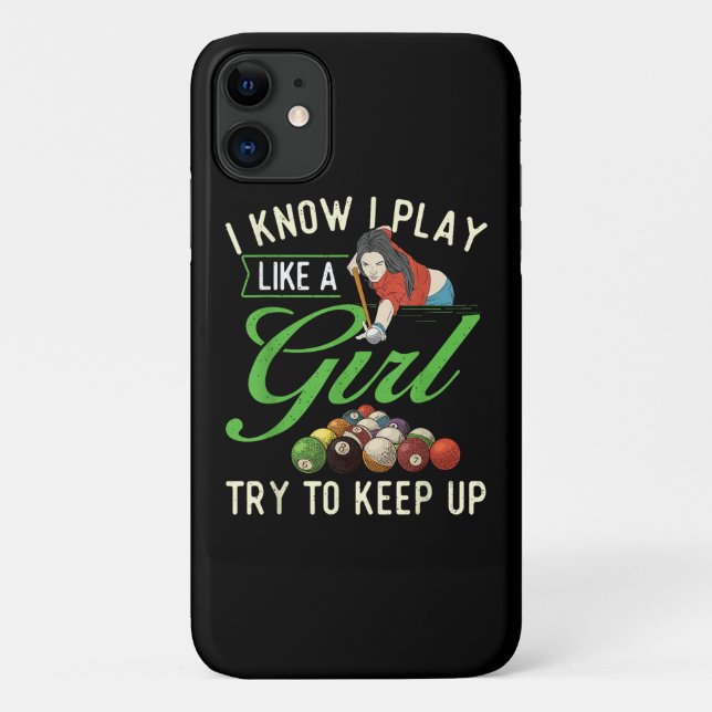 Coques Case-Mate iPhone Je sais que je joue comme une fille - Billard fémi (Dos)