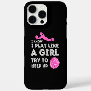 Coque iPhone 16 Pro Max Je sais que je joue comme une fille, essayez de su