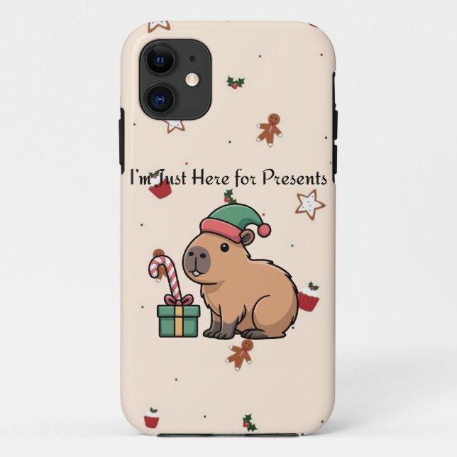 Coques Case-Mate iPhone Je suis juste là pour les cadeaux | iPh Capybara M (Dos)