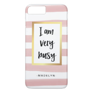 Coque Case-Mate Pour iPhone Je suis les rayures roses très occupées