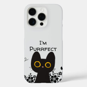 Coque iPhone 16 Pro Je suis un chat noir mignon parfait