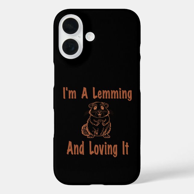 Coques Case-Mate iPhone Je suis un Lemming et l'amour Dessin Texte en Brow (Verso)