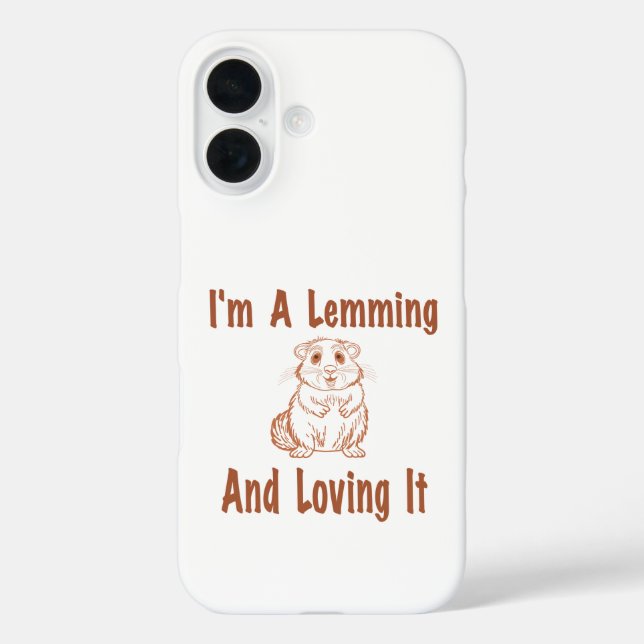 Coques Case-Mate iPhone Je suis un Lemming et l'amour Dessin Texte en Brow (Verso)
