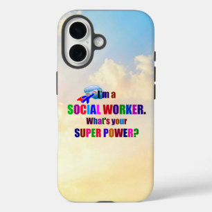 Coque Pour iPhone 16 "Je suis un travailleur social" super-héros