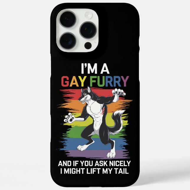 Coques Case-Mate iPhone Je suis une Gay Furry Fox Rainbow Pride LGBTQ (Verso)