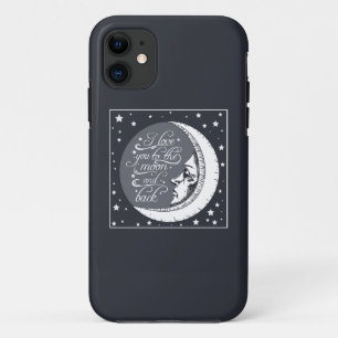 Coque iPhone 11 Je t'aime à la lune et au dos