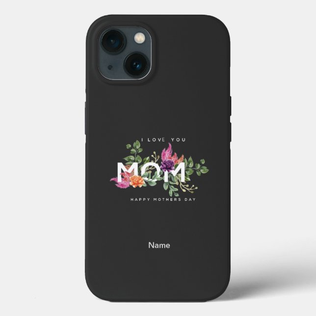 Coques Case-Mate iPhone Je t'aime Maman Design Floral (Verso)