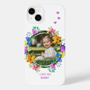 Coque Case-Mate iPhone JE T'AIME MAMAN Photo Floral Moderne Coloré