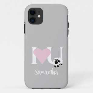 Case-Mate iPhone Case Je t'aime Mignonne Cartoon mouton gris