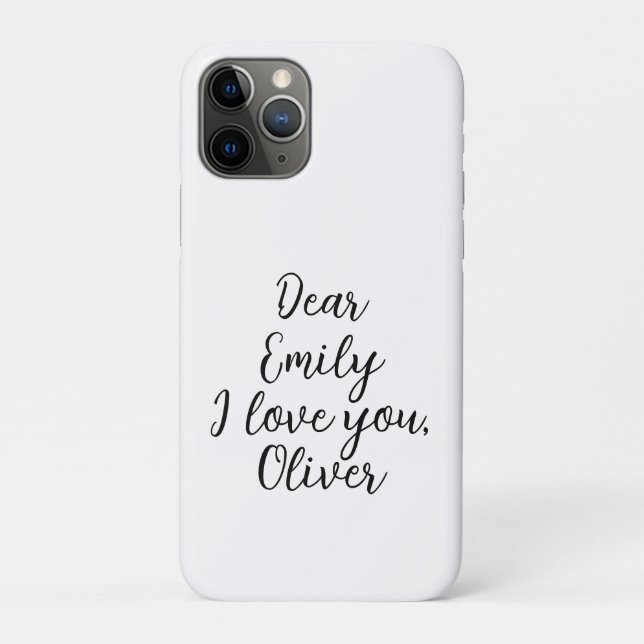 Coques Case-Mate iPhone Je t'aime Modèle de texte (Dos)