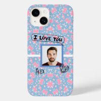 Je t'aime Motif de coeur papillon rose