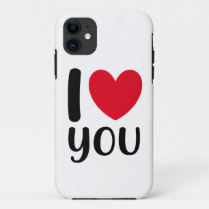 Case-Mate iPhone Case Je t'aime Typographie Cœur Rouge Noir Saint-Valent